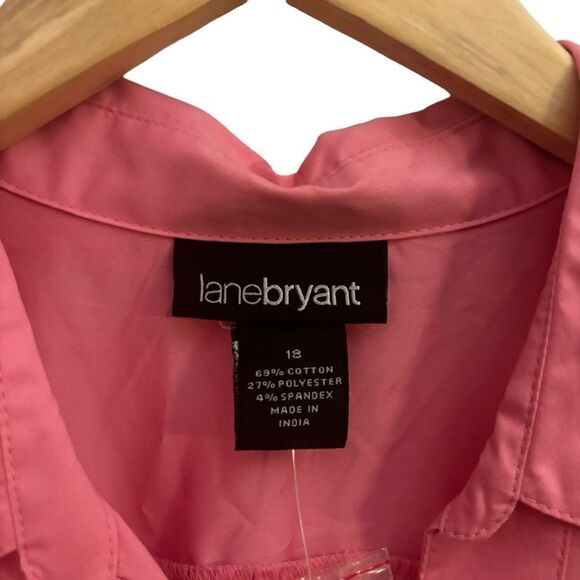 Lane Bryant NWT Women’s Pink Button Down Career Professional Office Top 18 - Picture 3 of 6